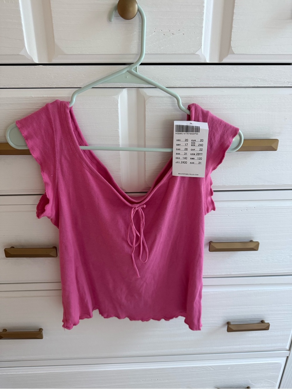 NWT Brandy Melville Pink top with tie